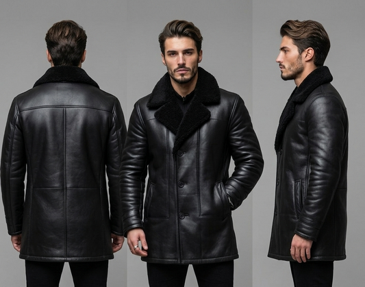 Noir Sovereign Shearling Coat