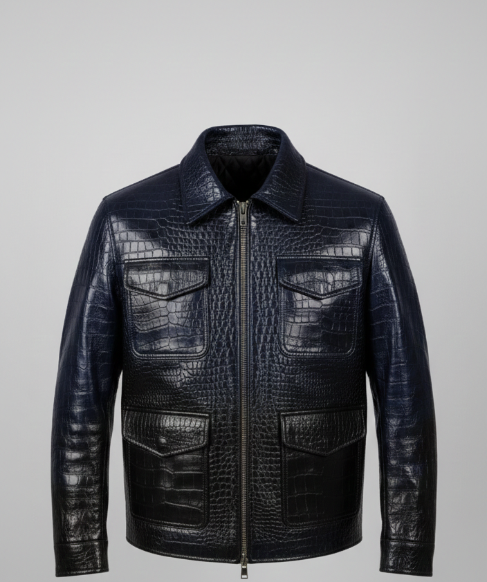 Egoistic - The Midnight Ombre Croc-Embossed Trucker