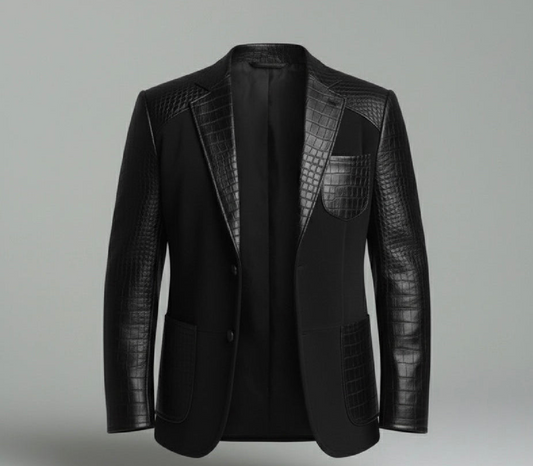 Obsidian Croc Luxe Blazer