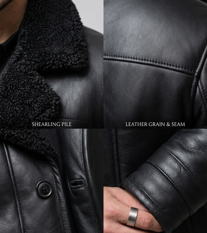 Noir Sovereign Shearling Coat