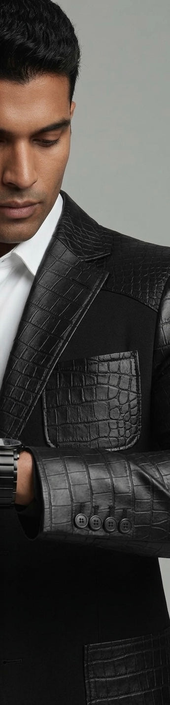 Obsidian Croc Luxe Blazer