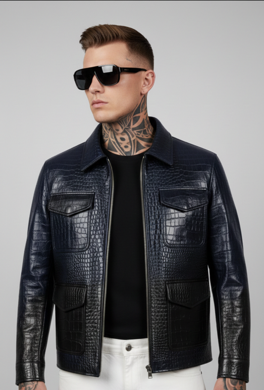 Egoistic - The Midnight Ombre Croc-Embossed Trucker