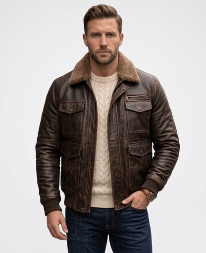 Arctic Aviator Leather Jacket