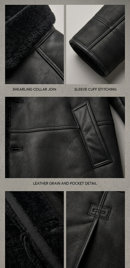 Obsidian Shearling Car Coat