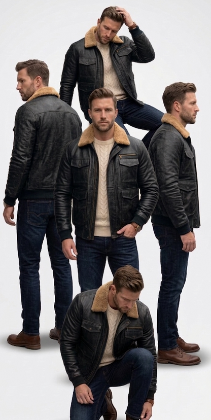 Arctic Aviator Leather Jacket