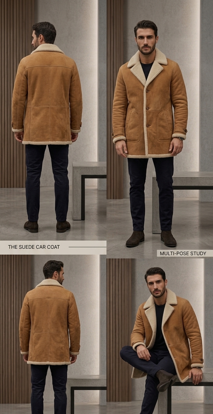 Obsidian Shearling Car Coat