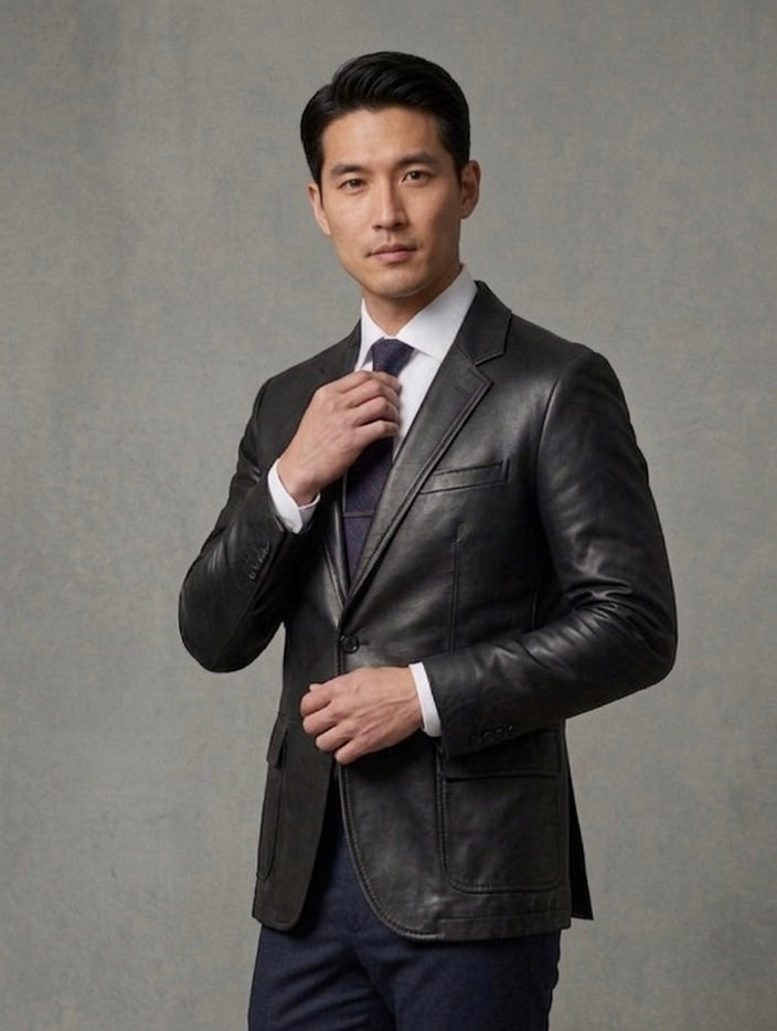 Saddle Luxe Leather Blazer