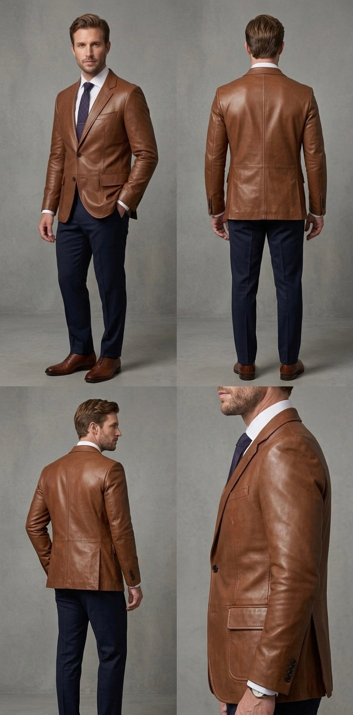 Saddle Luxe Leather Blazer