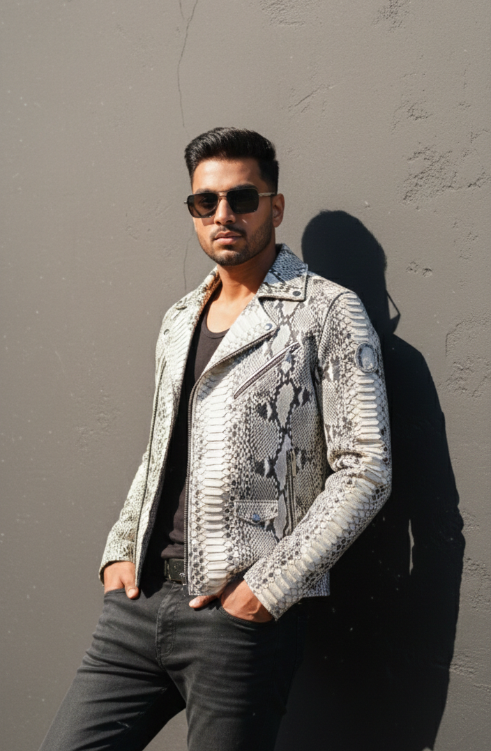 Python Edge Nappa Leather Jacket