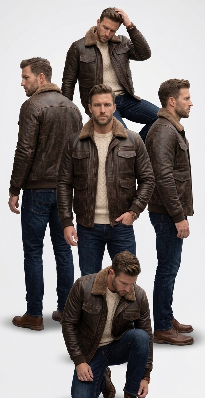 Arctic Aviator Leather Jacket