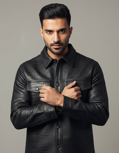 Obsidian Croc Shirt Jacket