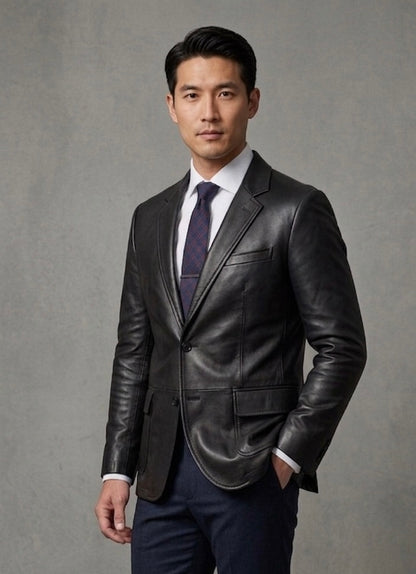 Saddle Luxe Leather Blazer