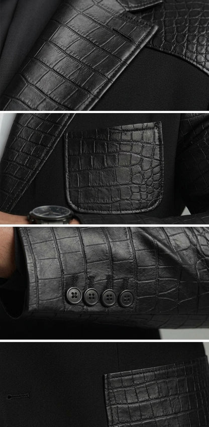 Obsidian Croc Luxe Blazer