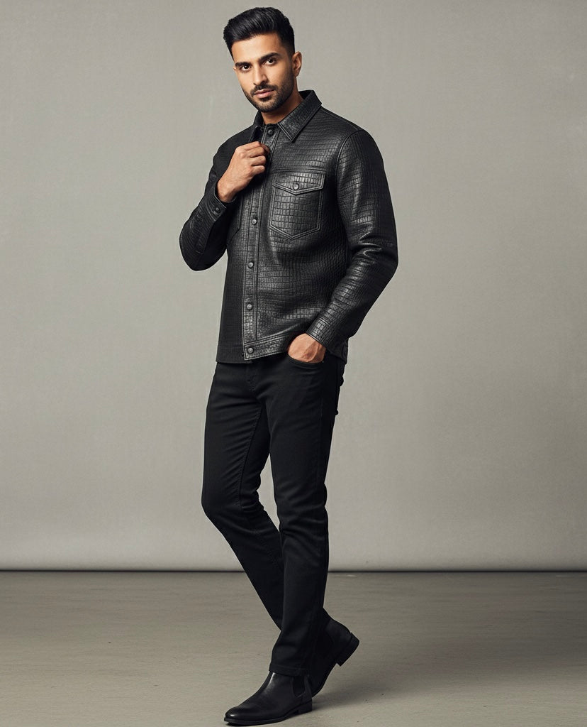Obsidian Croc Shirt Jacket