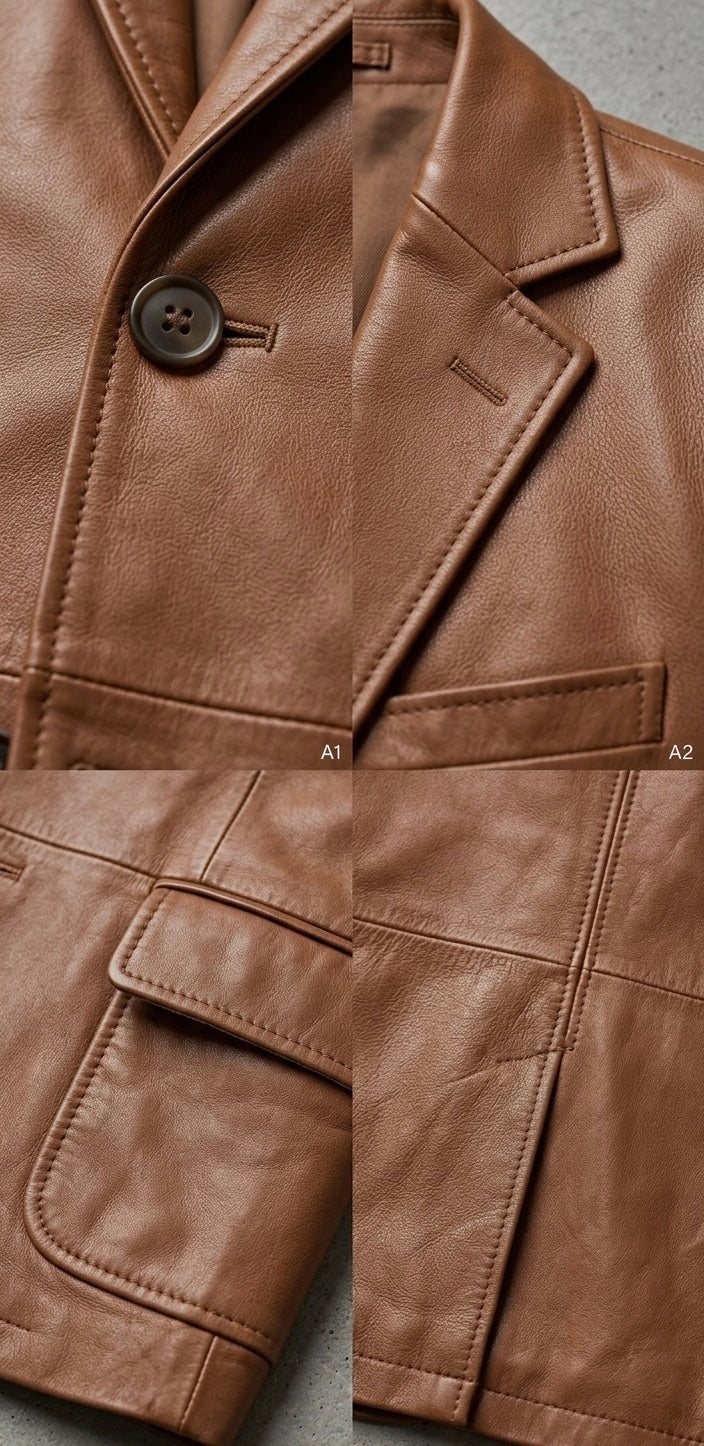 Saddle Luxe Leather Blazer